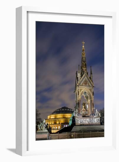 Albert Memorial and Albert Hall at dusk, Kensington, London, England, United Kingdom, Europe-Charles Bowman-Framed Photographic Print