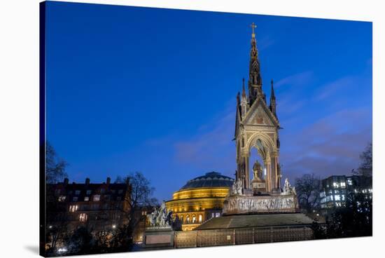Albert Memorial and Albert Hall at dusk, Kensington, London, England, United Kingdom, Europe-Charles Bowman-Stretched Canvas