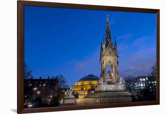 Albert Memorial and Albert Hall at dusk, Kensington, London, England, United Kingdom, Europe-Charles Bowman-Framed Photographic Print