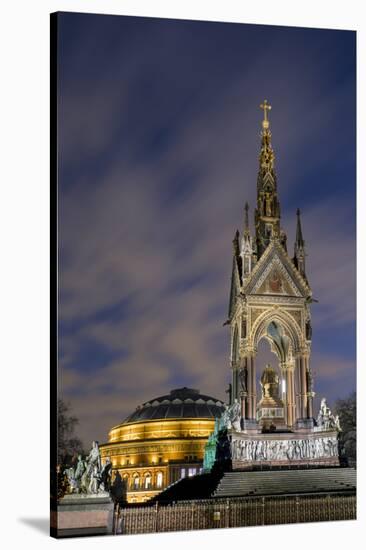 Albert Memorial and Albert Hall at dusk, Kensington, London, England, United Kingdom, Europe-Charles Bowman-Stretched Canvas