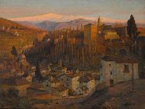 Afterglow - the Alhambra and Sierra Nevada, Granada, c.1905-Albert Moulton Foweraker-Framed Giclee Print