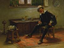 Pipe Smoker in a Traditional German Dressing, 1893-Albert Schröder-Stretched Canvas