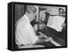 Albert Schweitzer French Theologian Philosopher Missionary Physician and Music Scholar Playing Bach-null-Framed Stretched Canvas