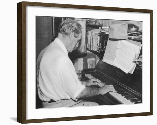 Albert Schweitzer French Theologian Philosopher Missionary Physician and Music Scholar Playing Bach-null-Framed Photographic Print