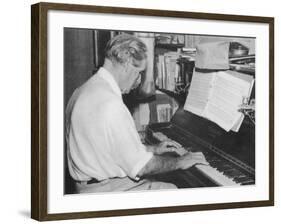 Albert Schweitzer French Theologian Philosopher Missionary Physician and Music Scholar Playing Bach-null-Framed Photographic Print