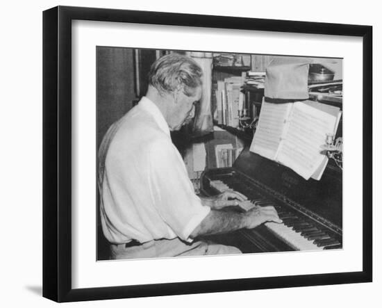 Albert Schweitzer French Theologian Philosopher Missionary Physician and Music Scholar Playing Bach-null-Framed Photographic Print