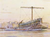 Assyrian Galley, Watercolour Reconstruction, Late 19th - Early 20th Century-Albert Sebille-Giclee Print