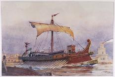 Assyrian Galley, Watercolour Reconstruction, Late 19th - Early 20th Century-Albert Sebille-Giclee Print