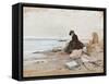 Albert Stevens - Painter at the Beach-null-Framed Stretched Canvas