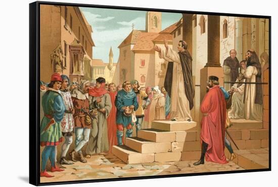 Albert the Great Preaching in Paris-J. Serra-Framed Stretched Canvas