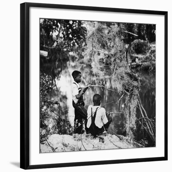 Albert Thornton's Grandson's Fishing-Gordon Parks-Framed Photographic Print