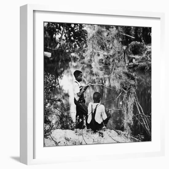 Albert Thornton's Grandson's Fishing-Gordon Parks-Framed Photographic Print