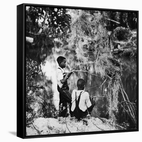 Albert Thornton's Grandson's Fishing-Gordon Parks-Framed Stretched Canvas