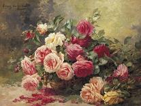 Basket of Flowers-Albert Tibule Furcy de Lavault-Stretched Canvas
