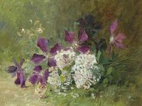 Pansies and Forget Me Not-Albert Tibulle de Furcy Lavault-Stretched Canvas