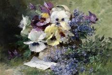 Pansies and Forget-Me-Not-Albert Tibulle de Furcy Lavault-Framed Giclee Print