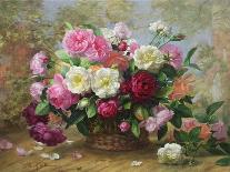 Roses by a Pond on a Grassy Bank-Albert Williams-Giclee Print