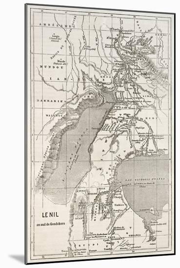Alberta And Victoria Lakes Region Old Map, Nil River South Of Gondokoro-marzolino-Mounted Art Print
