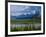 Alberta, Banff National Park, Mount Sarbach and Kaufmann Peaks Rise Above North Saskatchewan River-John Barger-Framed Photographic Print