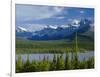 Alberta, Banff National Park, Mount Sarbach and Kaufmann Peaks Rise Above North Saskatchewan River-John Barger-Framed Photographic Print