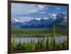 Alberta, Banff National Park, Mount Sarbach and Kaufmann Peaks Rise Above North Saskatchewan River-John Barger-Framed Photographic Print