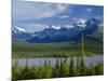 Alberta, Banff National Park, Mount Sarbach and Kaufmann Peaks Rise Above North Saskatchewan River-John Barger-Mounted Photographic Print