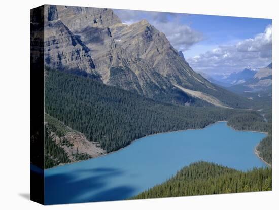 Alberta, Banff National Park, Turquoise Color of Peyto Lake Is Produced from Glacial Silt Suspended-John Barger-Stretched Canvas