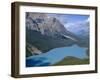Alberta, Banff National Park, Turquoise Color of Peyto Lake Is Produced from Glacial Silt Suspended-John Barger-Framed Photographic Print