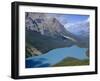 Alberta, Banff National Park, Turquoise Color of Peyto Lake Is Produced from Glacial Silt Suspended-John Barger-Framed Photographic Print