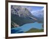 Alberta, Banff National Park, Turquoise Color of Peyto Lake Is Produced from Glacial Silt Suspended-John Barger-Framed Photographic Print