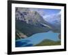 Alberta, Banff National Park, Turquoise Color of Peyto Lake Is Produced from Glacial Silt Suspended-John Barger-Framed Photographic Print