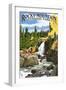 Alberta Falls - Rocky Mountain National Park-Lantern Press-Framed Art Print