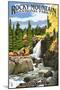 Alberta Falls - Rocky Mountain National Park-Lantern Press-Mounted Art Print