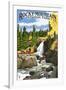 Alberta Falls - Rocky Mountain National Park-Lantern Press-Framed Art Print