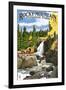 Alberta Falls - Rocky Mountain National Park-Lantern Press-Framed Art Print