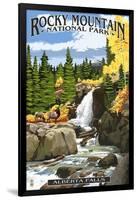 Alberta Falls - Rocky Mountain National Park-Lantern Press-Framed Art Print