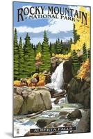 Alberta Falls - Rocky Mountain National Park-Lantern Press-Mounted Art Print