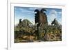 Albertaceratops Dinosaurs Grazing-null-Framed Art Print