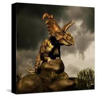 Albertaceratops Surveys the Land-null-Stretched Canvas