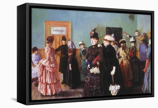 Albertine at the Police Doctor's Waiting Room, 1886-87-Christian Krohg-Framed Stretched Canvas
