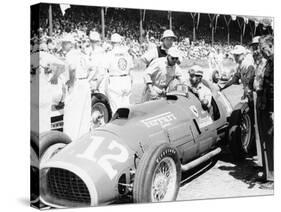 Alberto Ascari at the Wheel of a 4.5 Litre Ferrari, Indianapolis, 1952-null-Stretched Canvas