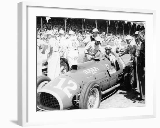 Alberto Ascari at the Wheel of a 4.5 Litre Ferrari, Indianapolis, 1952-null-Framed Photographic Print