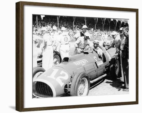 Alberto Ascari at the Wheel of a 4.5 Litre Ferrari, Indianapolis, 1952-null-Framed Photographic Print