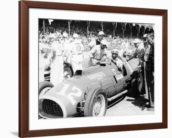 Alberto Ascari at the Wheel of a 4.5 Litre Ferrari, Indianapolis, 1952-null-Framed Photographic Print