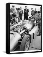 Alberto Ascari at the Wheel of the New Lancia Grand Prix Car, 1955-null-Framed Stretched Canvas