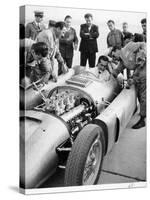 Alberto Ascari at the Wheel of the New Lancia Grand Prix Car, 1955-null-Stretched Canvas