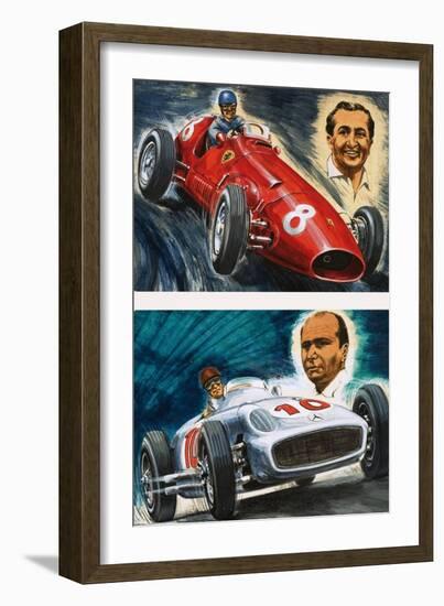 Alberto Ascari Driving a Maserati-null-Framed Giclee Print