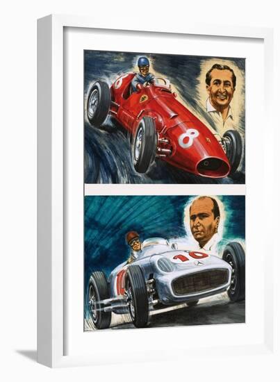 Alberto Ascari Driving a Maserati-null-Framed Giclee Print