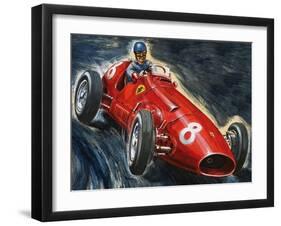 Alberto Ascari Driving a Maserati-English School-Framed Giclee Print