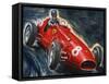 Alberto Ascari Driving a Maserati-English School-Framed Stretched Canvas